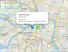 Information window - Title, description and GPS coordinates