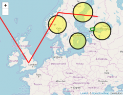 Different types of map objects - lines, polylines, circles, polygons